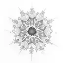 Daisy with snowflakes falling on it tattoo design idea