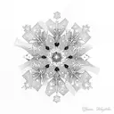 Daisy with snowflakes falling on it tattoo design idea