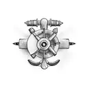 back of speed boat with propeller  tattoo design idea