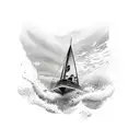 back of speed boat with propeller  tattoo design idea