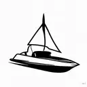 back of speed boat with propeller  tattoo design idea