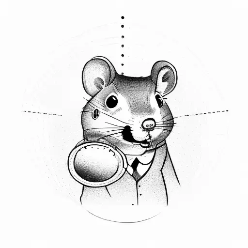 business man with question mark head running in a hamster wheel tattoo design idea