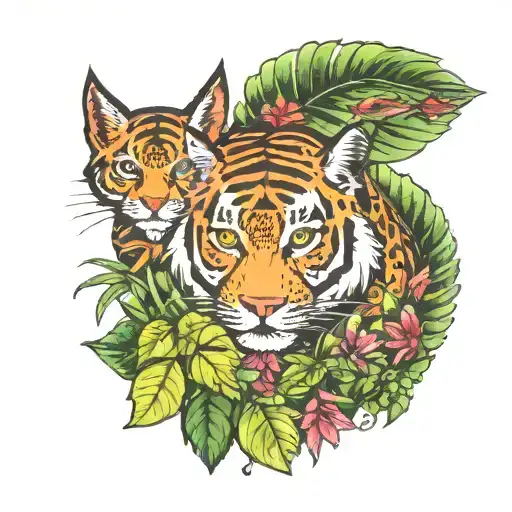 Amazon rainforest scene tattoo design idea