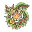 Amazon rainforest scene tattoo design idea