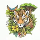 Amazon rainforest scene tattoo design idea