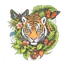 Amazon rainforest scene tattoo design idea