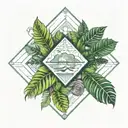 Amazon rainforest, trees and flow diagram tattoo design idea
