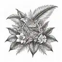 Amazon rainforest scene tattoo design idea