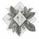 Amazon rainforest, Ecuador, toucan, trees and flow diagram tattoo design idea