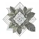 Amazon rainforest plants trees tattoo design idea