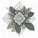 Amazon rainforest plants trees tattoo design idea