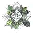 Amazon rainforest, trees and flow diagram tattoo design idea