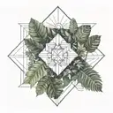 Amazon rainforest, trees and flow diagram tattoo design idea