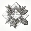 Amazon rainforest, trees and flow diagram tattoo design idea