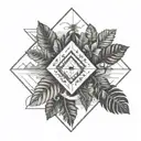 Amazon rainforest, trees and flow diagram tattoo design idea