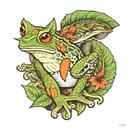 Amazon rainforest frog tattoo design idea
