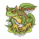 Amazon rainforest frog tattoo design idea