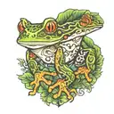 Amazon rainforest frog tattoo design idea