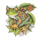 Amazon rainforest frog tattoo design idea