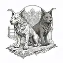 Cerberus guarding the gates tattoo design idea