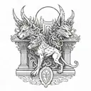 Cerberus guarding the gates tattoo design idea