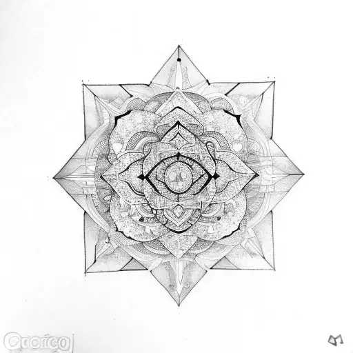 mantra, botany, mathematical logic, geometry physics tattoo design idea
