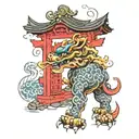 torii gate shisa okinawa tattoo design idea