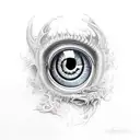 dragon eye dripping  tattoo design idea