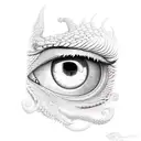 dragon eye dripping  tattoo design idea