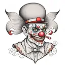 Caligaris clown face with argentinian flaw  tattoo design idea