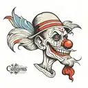 Caligaris clown face with argentinian flaw  tattoo design idea