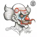 Caligaris clown face with argentinian flaw  tattoo design idea