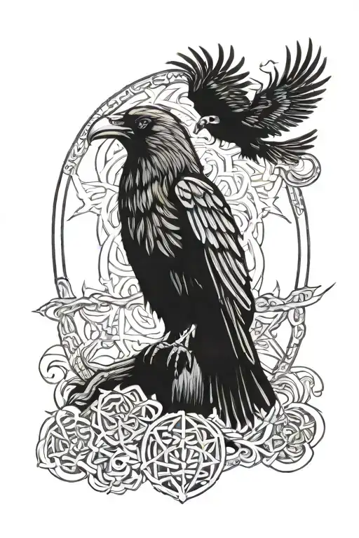 odin,raven,viking tattoo design idea