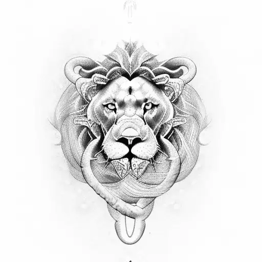 A dotwork tattoo of a stethoscope intertwined with animal silhouettes like a lion, elephant, and dolphin, showcasing the client's passion for nursing and animals tattoo design idea