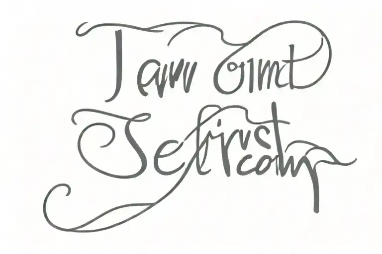 Simple wording Logo tattoo saying I am second meaning God is first I am second tattoo design idea