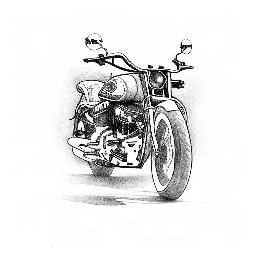 Extremely long legged beautiful woman riding vintage indian motorcycle from 2000 tattoo design idea