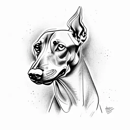 doberman head tattoo design idea