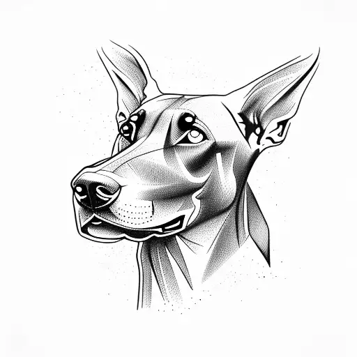 doberman head tattoo design idea