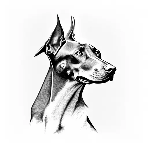 doberman head tattoo design idea