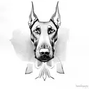doberman head tattoo design idea