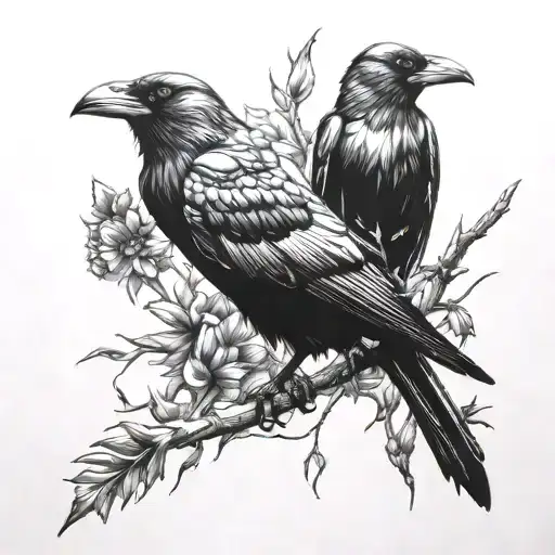 shiny crows   tattoo design idea