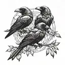 shiny crows   tattoo design idea