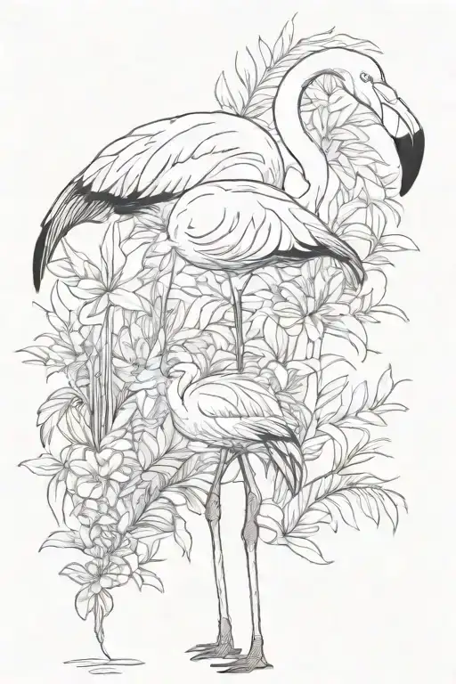 Flamingo tattoo design idea
