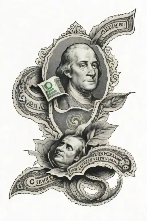 100 dollar bill tattoo design idea