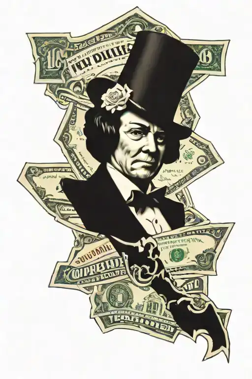 100 dollar bill tattoo design idea