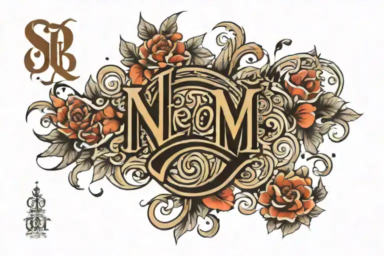 Typography S M tattoo design idea