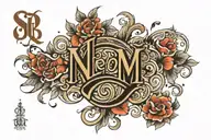 Typography S M tattoo design idea