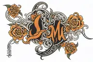 Typography S M tattoo design idea