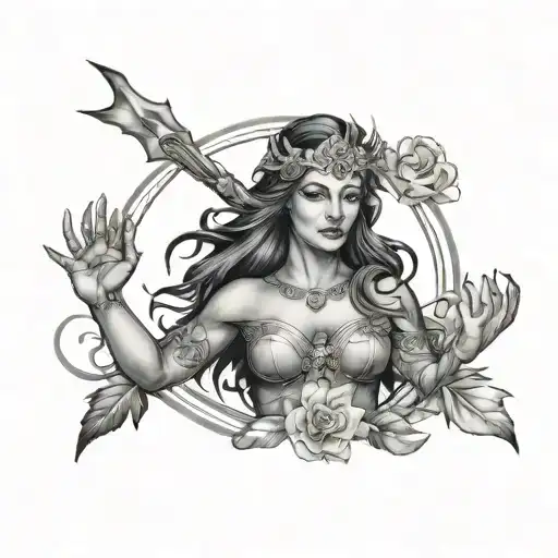 astraea goddess tattoo design idea