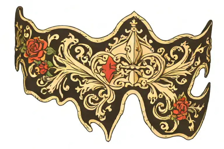 medieval bone collar brace tattoo design idea